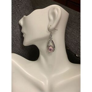 Pink Bling Dangle Earrings